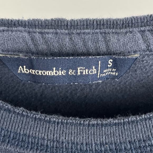 Abercrombie & Fitch Sweatshirt Pullover New York Address Navy Small - Picture 6 of 7